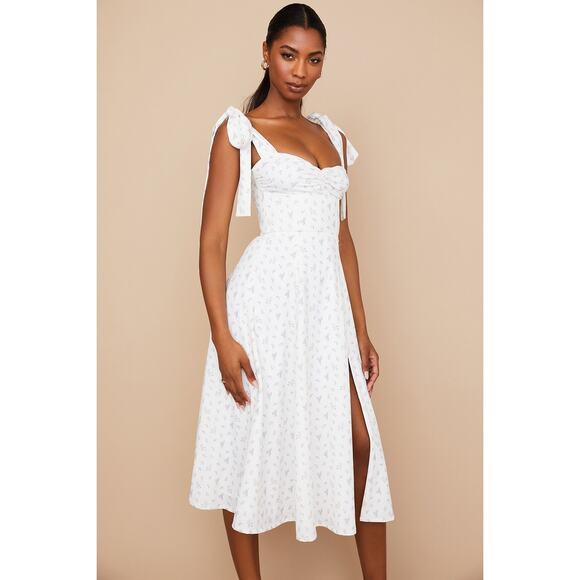 House of CB Alicia White Floral Midi Sundress Size S Small - Picture 3 of 10